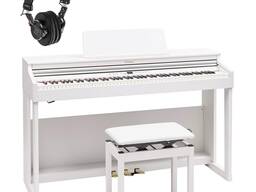 Roland RP701 88-Key Classic Digital Piano, White with Bench, Stand, Headphones